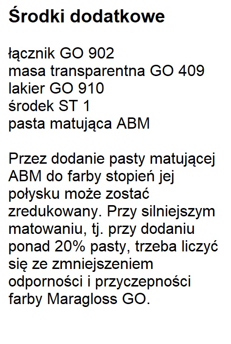 Środki pomocnicze MaraGloss GO